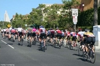 Imagem de vrios ciclistas durante uma prova. <br> <br> Palavras-chave: esporte, ciclismo, bicicleta.