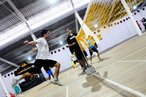O futsac  um novo esporte criado no Brasil e possui duas modalidades: individual e em duplas.    <br> <br> Palavras-chave: esporte, futsac, individual, duplas.