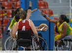 Seleo brasileira feminina de basquetebol em cadeira de rodas nos Jogos Parapan-americanos Rio 2007. <br><br> Palavras-chave: esporte, basquetebol, Jogos Parapan-americanos, pessoas com nessecidades especiais, basquetebol em cadeira de rodas.