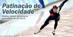 Imagem de um atleta em sua volta na pista de gelo no sentido anti-horrio. <br><br> Palavras-chave: esporte, esportes de inverno, patinao de velocidade. 